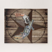 Puzzle rustique texas étoile cowboy pistolets pays de l'o (Horizontal)
