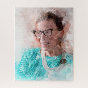 Puzzle Ruth Bader Ginsburg Aquarelle souriante Portrait T