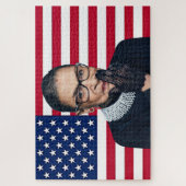 Puzzle Ruth Bader Ginsburg avec drapeau américain (Vertical)