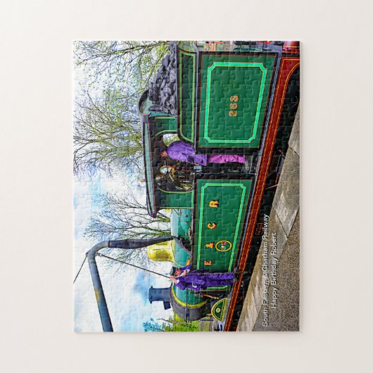 Puzzle S E & Chatham Railway Steam Train - Ajouter le nom (Vertical)