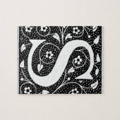 Puzzle S floral vintage initial (Horizontal)