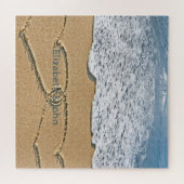 Puzzle Sables de plage tropicale cœurs (Horizontal)