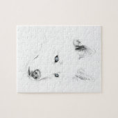 Puzzle Sabre yeux bleus d'un art de dessin de chien de (Horizontal)