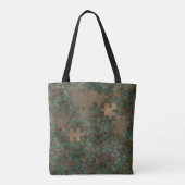 Puzzle sac fourre-tout métallique oxydé (Dos)
