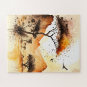 Puzzle Safari Sunset Africain Mur Art (Horizontal)