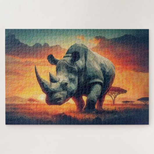 Puzzle Safari Sunset Rhino (Horizontal)