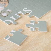 Puzzle Sage lunaire Vert Bois Animaux Monogramme (Côté)