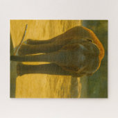 Puzzle Sagesse des éléphants d'or - faune majestueuse (Horizontal)