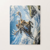 Puzzle Sagittarius Zodiac with Warrior Riding a Majestic (Vertical)