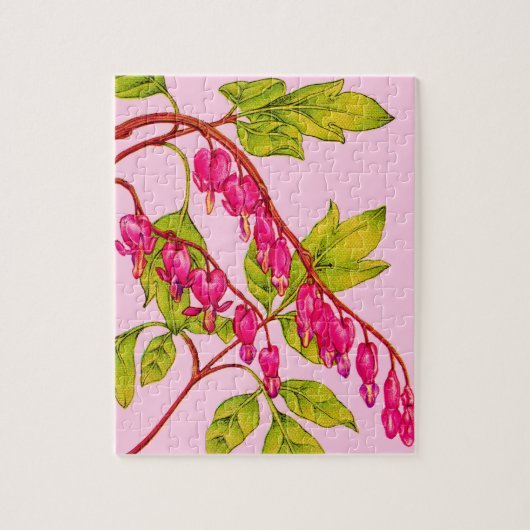 Puzzle saigner les coeurs fleurs imprimer (Vertical)