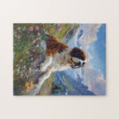 Puzzle Saint Bernard Champ Fleur sauvage Pittoresque (Horizontal)