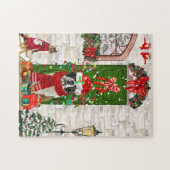 Puzzle Saint Bernard Chien Noël (Horizontal)