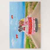 Puzzle Saint Bernard Chien Saint Valentin Coeurs de camio (Vertical)