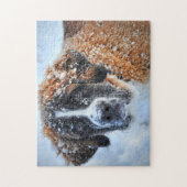 Puzzle Saint Bernard dans la neige (Vertical)