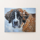 Puzzle Saint Bernard dans la neige (Horizontal)