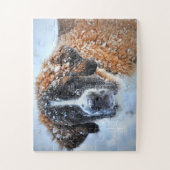 Puzzle Saint Bernard dans la neige (Vertical)