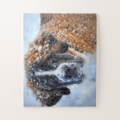 Puzzle Saint Bernard dans la neige (Vertical)