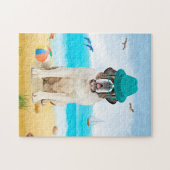 Puzzle Saint Bernard Dog sur la plage (Horizontal)