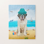 Puzzle Saint Bernard Dog sur la plage (Vertical)
