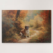Puzzle Saint Bernard en automne Feuilles Automne automne  (Horizontal)