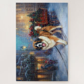 Puzzle Saint-Bernard période de fêtes de Noël (Vertical)