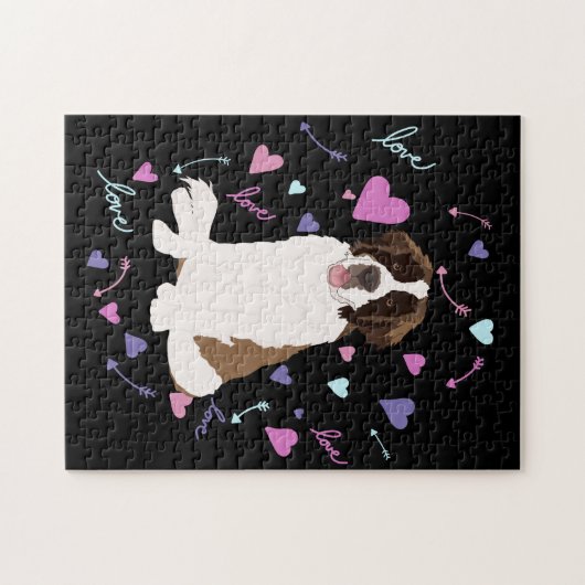 Puzzle Saint Bernard Valentines  (Horizontal)