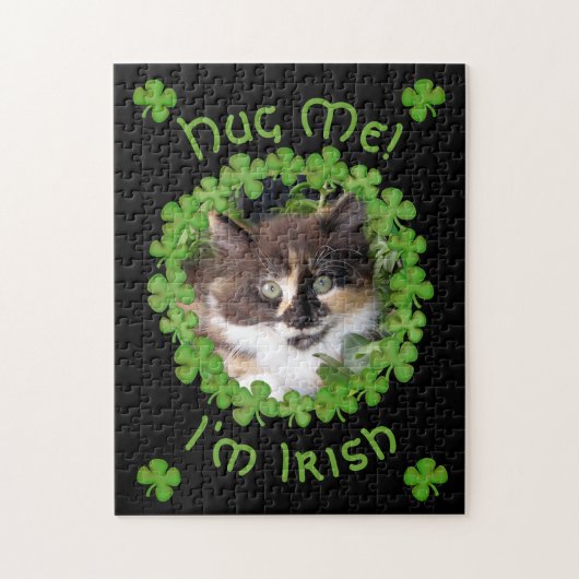 Puzzle Saint Patrick’s Day Kitten Hug (Vertical)