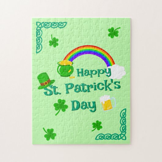 Puzzle Saint Patrick's Day Shamrock Pot of Gold Celtic Kn (Vertical)