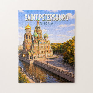 Puzzle Saint-Pétersbourg Russie Illustration Voyage Art
