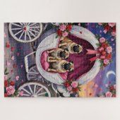 Puzzle Saint-Valentin Chien Carlin (Horizontal)