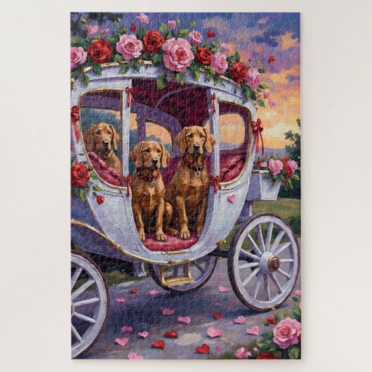 Puzzle Saint-Valentin Chien Vizsla (Vertical)