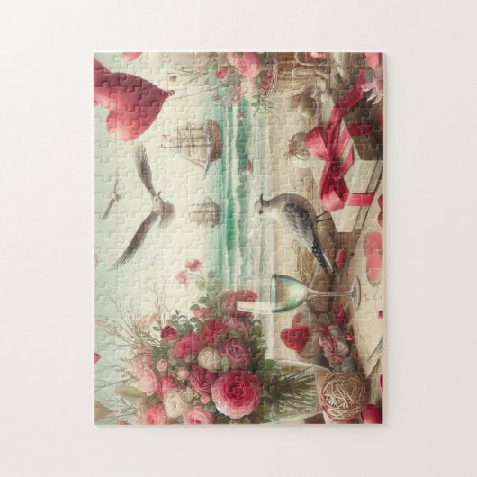 Puzzle Saint-Valentin côtière/nautique (Vertical)