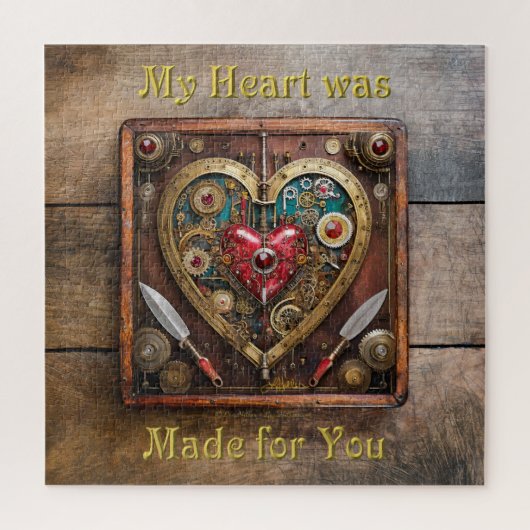 Puzzle Saint-Valentin Guerrier Steampunk Rubis Et Poignar (Vertical)