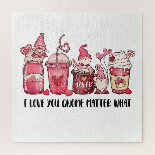 Puzzle Saint-Valentin je t'aime gnome quoi qu'il arrive (Vertical)