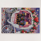 Puzzle Saint-Valentin pour chien teckel (Horizontal)