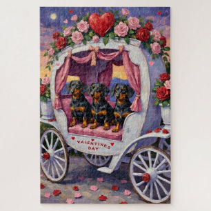 Puzzle Saint-Valentin pour chien teckel