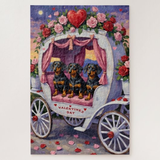 Puzzle Saint-Valentin pour chien teckel (Vertical)