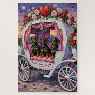 Puzzle Saint-Valentin pour chien teckel