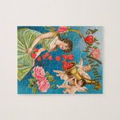 Puzzle Saint-Valentin victorien vintage Anges & Cœurs (Horizontal)