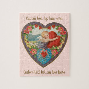 Puzzle Saint-Valentin vintage, cœurs de chérubin victorie