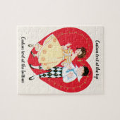 Puzzle Saint Valentin vintage, fille, arlequin et coeur (Horizontal)