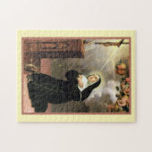 Puzzle Sainte Rita avec des abeilles priant devant un cru (Horizontal)