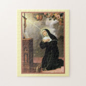 Puzzle Sainte Rita avec des abeilles priant devant un cru (Vertical)