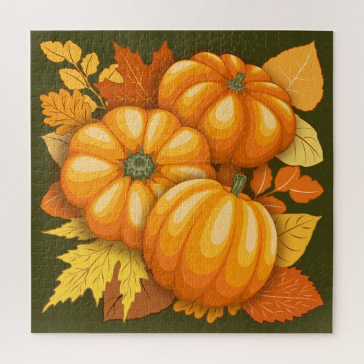 Puzzle Saison d'automne Halloween Citrouille Motif (Vertical)