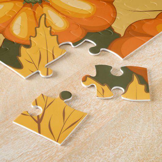 Puzzle Saison d'automne Halloween Citrouille Motif (Côté)