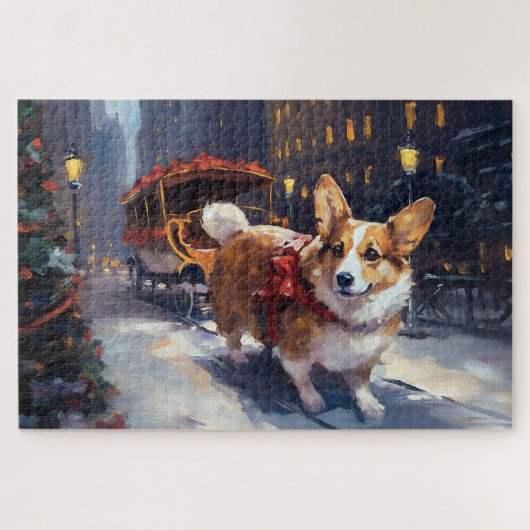 Puzzle Saison de Noël de Corgi (Horizontal)