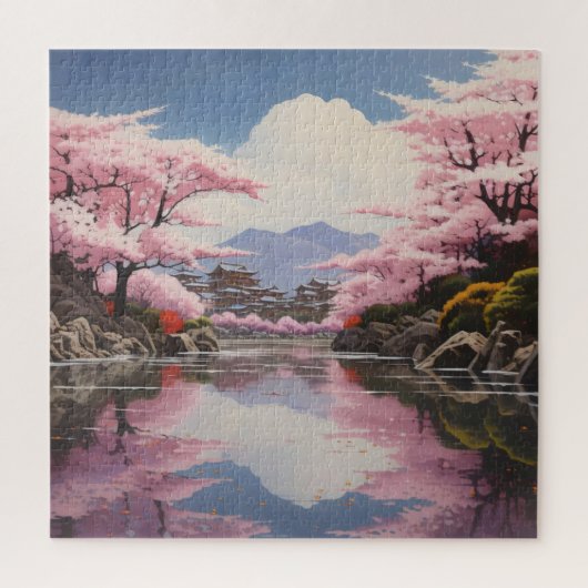 Puzzle Sakura au bord de la rivière (Vertical)