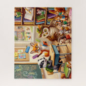 Puzzle Salle de classe d'animaux mignons (Vertical)