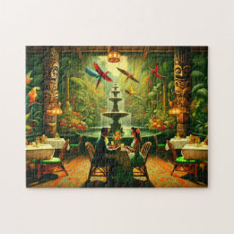 Puzzle Salle Tiki Exotique Soirée de Rendez-vous dans la