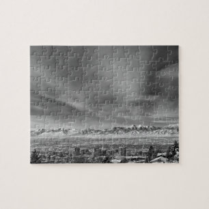 Puzzle Salt Lake City, Utah - Noir et blanc - 8x10 pouces